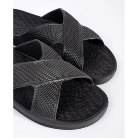 Shelvt Chanclas de piscina hombre negras negro 3