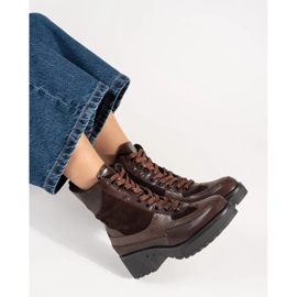 Seastar Botas de encaje de baja tacón rojo 3