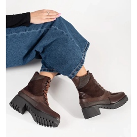 Seastar Botas de encaje de baja tacón rojo 1