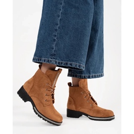Botas con cordones marrón claro 1