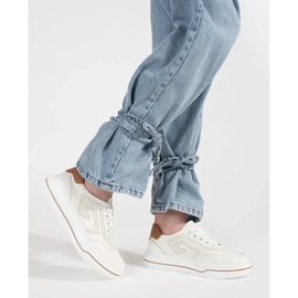 Goodin Zapatillas de deporte de cuero blancas blanco 1