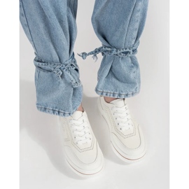 Goodin Zapatillas de deporte de cuero blancas blanco 3