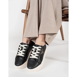 Goodin Zapatillas de deporte de cuero negro en la plataforma 2