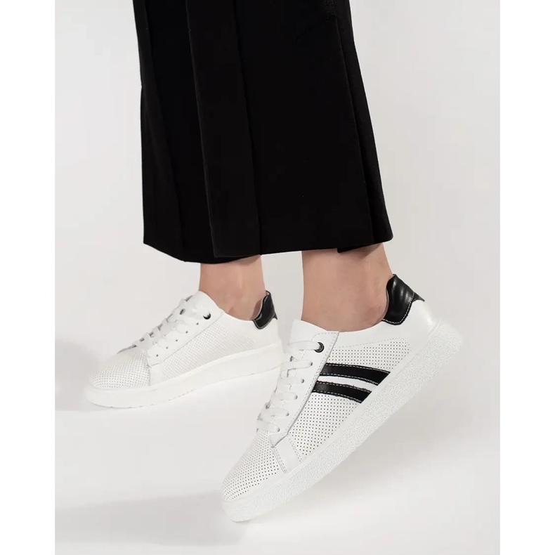 Goodin Zapatillas de zapato de aire blanco hechas de cuero natural 1