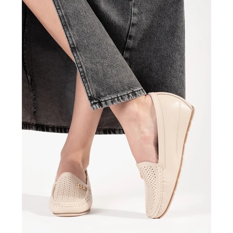 Goodin Zapatos beige para mujeres con una cuña oculta 2