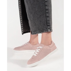 Goodin Zapatillas de zapatillas de aire de rosa claro hechos de cuero natural rosado 1