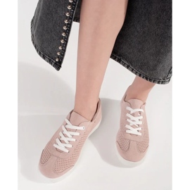 Goodin Zapatillas de zapatillas de aire de rosa claro hechos de cuero natural rosado 3