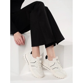 Goodin Zapatos deportivos de cuero en una suela gruesa blanco 2 Goodin Zapatos deportivos de cuero en una suela gruesa blanco 2