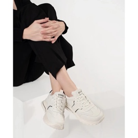 Goodin Zapatos deportivos de cuero en una suela gruesa blanco 3