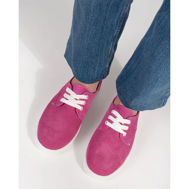 Goodin Zapatillas de zapatillas rosas hechas de cuero natural rosado 1