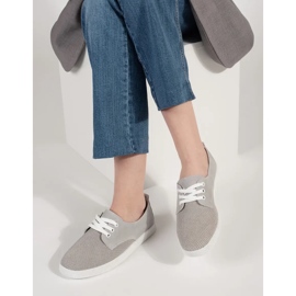 Goodin Zapatillas de deporte de trabajo de pura gris hechos de cuero natural 4