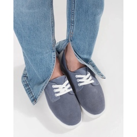 Goodin Zapatillas de deporte de trabajo azul azules hechas de cuero natural 1