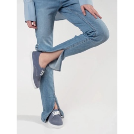 Goodin Zapatillas de deporte de trabajo azul azules hechas de cuero natural 2