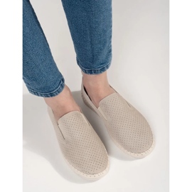 Goodin Mocasines de cuero beige ligero 1