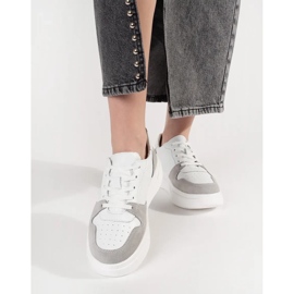 Goodin Zapatillas de cuero blanco en la plataforma. 2 Goodin Zapatillas de cuero blanco en la plataforma. 2