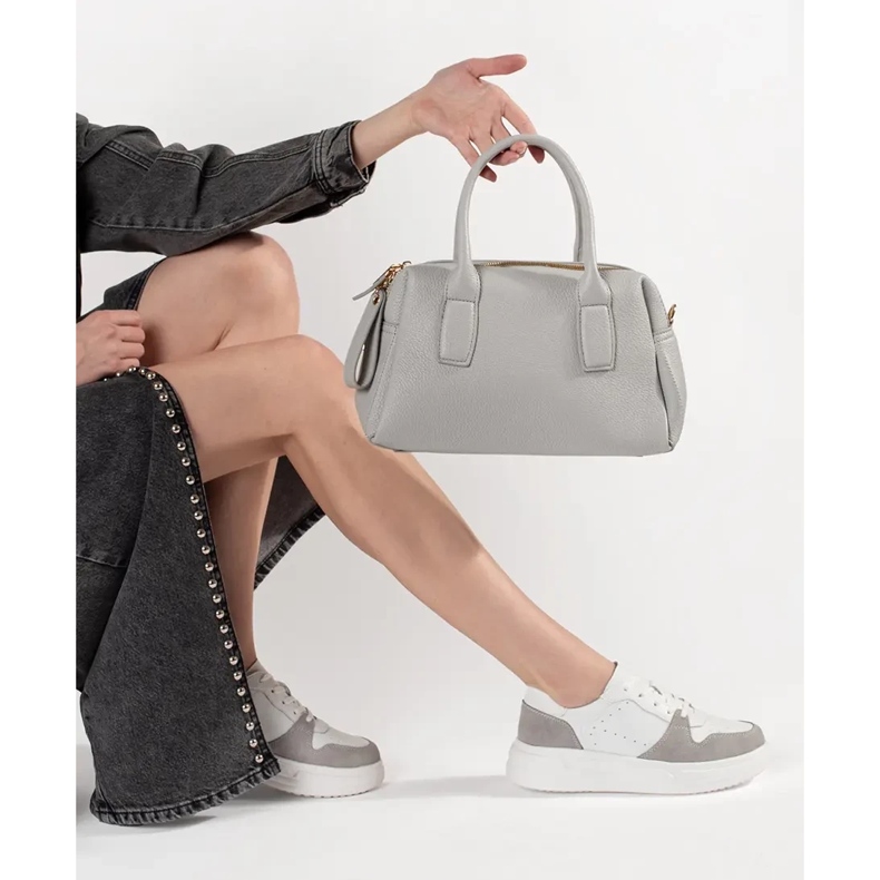 Goodin Zapatillas de cuero blanco en la plataforma. 1 Goodin Zapatillas de cuero blanco en la plataforma. 1