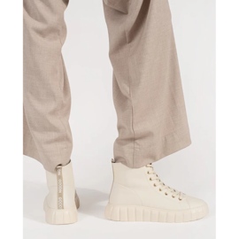 Goodin Zapatillas de deporte para mujeres de alta luz en la plataforma beige 3