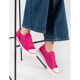 Zapatillas de zapatillas rosas atadas 1