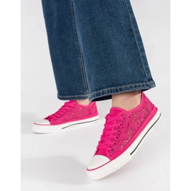 Zapatillas de zapatillas rosas atadas rosado 2