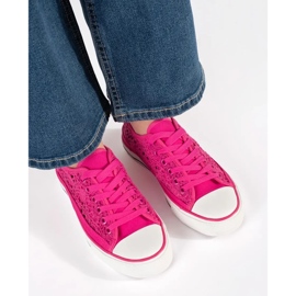 Zapatillas de zapatillas rosas atadas rosado 3