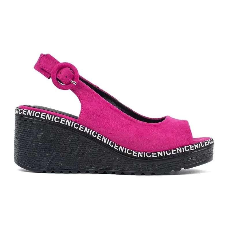 Goodin Sandalias de mujeres en las cuñas Fucsia rosado 2