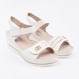 Goodin Sandalias de cuña blanca cómoda blanco 3