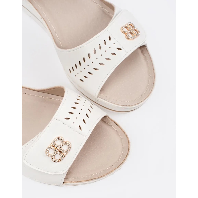 Goodin Sandalias de cuña blanca cómoda blanco 1
