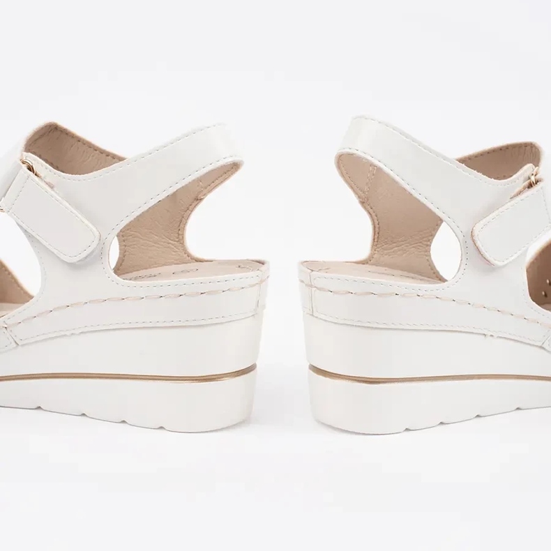 Goodin Sandalias de cuña blanca cómoda blanco 2