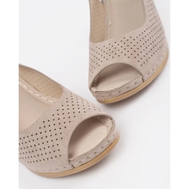 Goodin Sandalias de trabajo abiertos beige en cuña 1 Goodin Sandalias de trabajo abiertos beige en cuña 1