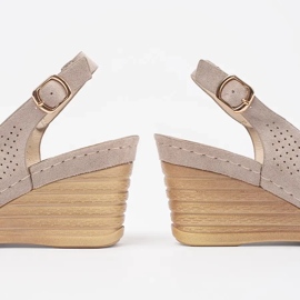 Goodin Sandalias de trabajo abiertos beige en cuña 2 Goodin Sandalias de trabajo abiertos beige en cuña 2