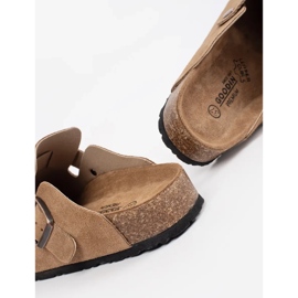 Goodin Chanclas de cuero marrón 3