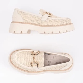 Goodin Mocasines beige en la plataforma con una cadena dorada 5