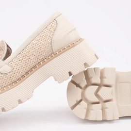 Goodin Mocasines beige en la plataforma con una cadena dorada 3