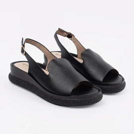 Goodin Sandalias de mujeres negras y cómodas negro 3