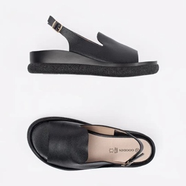 Goodin Sandalias de mujeres negras y cómodas negro 2