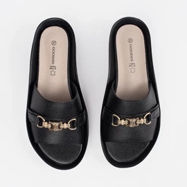 Goodin Chanclas de mujer negras con cadena. negro 5