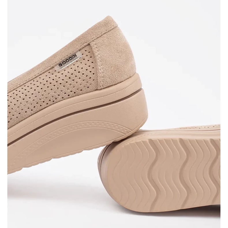 Goodin Mocasines beige en una suela gruesa 1 Goodin Mocasines beige en una suela gruesa 1