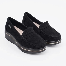 Goodin Mocasines negros en una suela gruesa 2