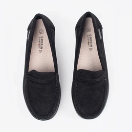 Goodin Mocasines negros en una suela gruesa 3