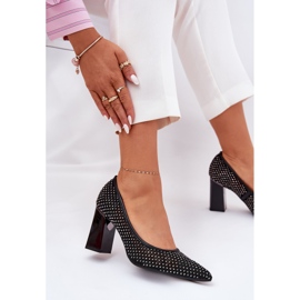 Bombas de malla decoradas en el Vinceza 62211 Black Post negro 6