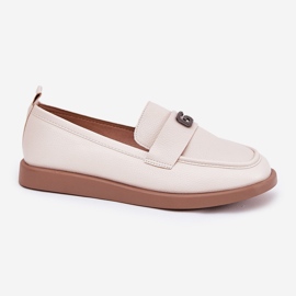 Mocasines de mujer elegantes con un pequeño detalle decorativo de Vinceza 62208 beige 4
