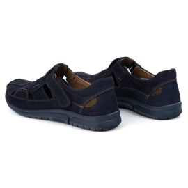 KOMODO Zapatos de cuero de velcro 937 azul marino 5