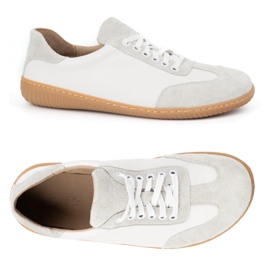 WASAK Zapatos de cuero minimalista de hombres descalzos 0742W PEAS WHITE blanco 8