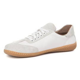 WASAK Zapatos de cuero minimalista de hombres descalzos 0742W PEAS WHITE blanco 1