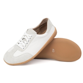 WASAK Zapatos de cuero minimalista de hombres descalzos 0742W PEAS WHITE blanco 3