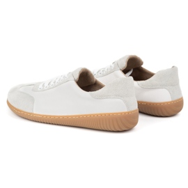 WASAK Zapatos de cuero minimalista de hombres descalzos 0742W PEAS WHITE blanco 4