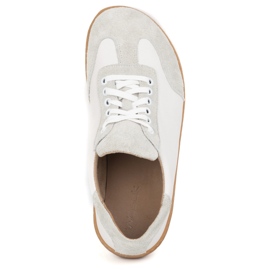WASAK Zapatos de cuero minimalista de hombres descalzos 0742W PEAS WHITE blanco 5