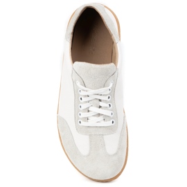 WASAK Zapatos de cuero minimalista de hombres descalzos 0742W PEAS WHITE blanco 6