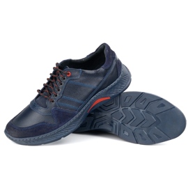Olivier Encaje de cuero para hombres: zapatos deportivos estilo 315gt floter floter azul 4