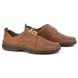 Olivier Zapatos de cuero para hombres casuales 221gt camel marrón 3
